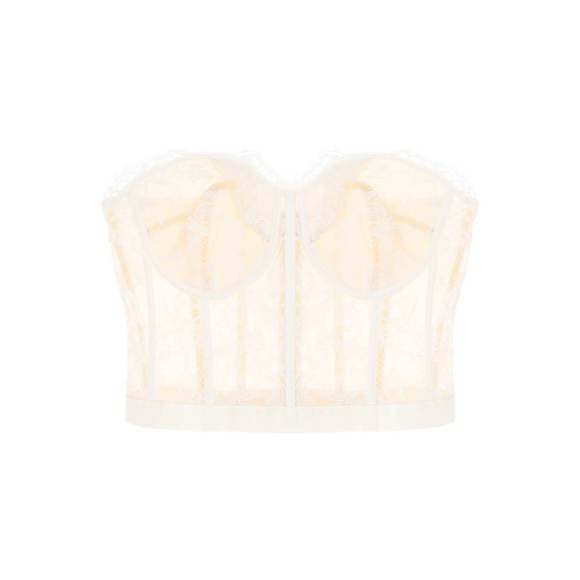 Alexander mcqueen cropped bustier top in lace